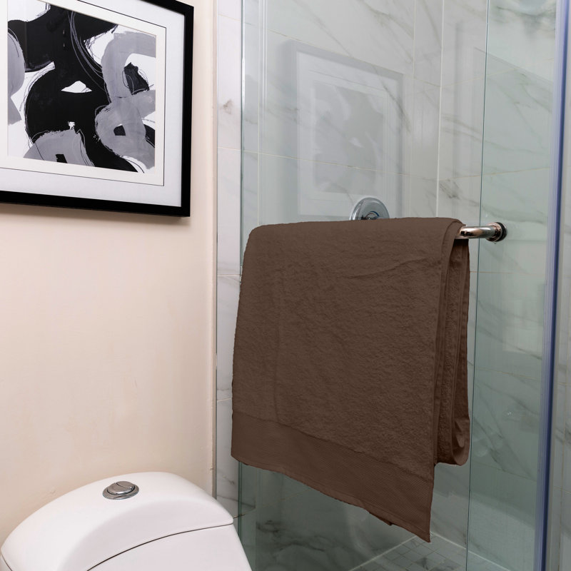 Drap de bain 100% coton 2 pièces Harbin Zero Twist, Chocolat
