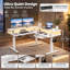 Adjustable Height L-Shaped Solid Wood Steel Standing Desk