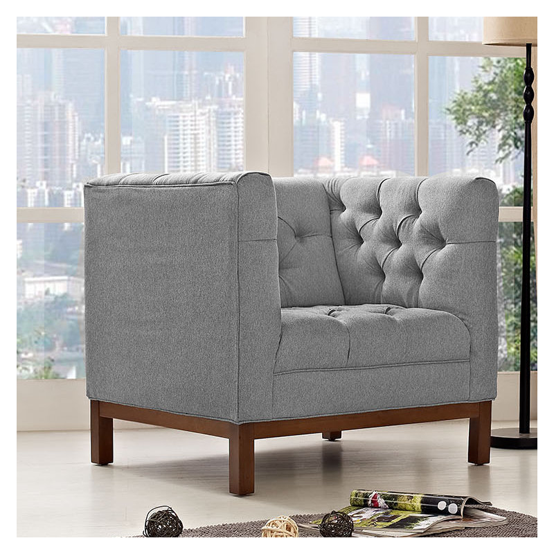 Modway Panache Living Room Fabric Armchairs, Gray