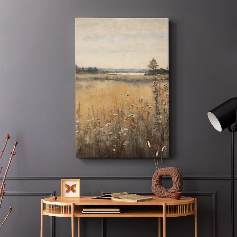 Paysage rétro d'époque XIX - galerie Cavas, H 27 po x l 18 po
