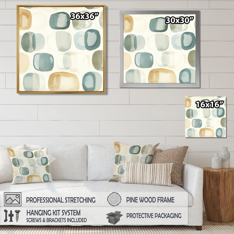 Odelio Minimalist Meditation Stone Collage IV - art mural méditation, H 36 po x l 36 po, Blanc