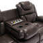Fauteuil inclinable manuel de cinéma maison avec console centrale, bande lumineuse à DEL et plusieurs ports de charge pour un confort ultime