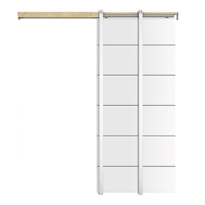 Panelled Wood Sliding Closet Door