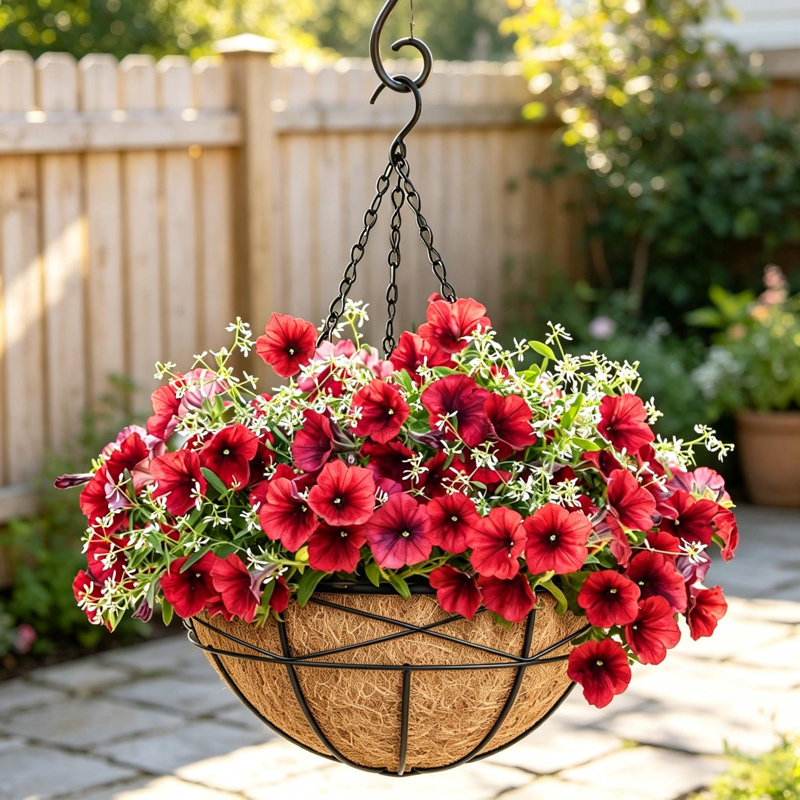 Paquet de 4 paniers suspendus 14 pouces pour plantes d'extérieur (sans fleur) 