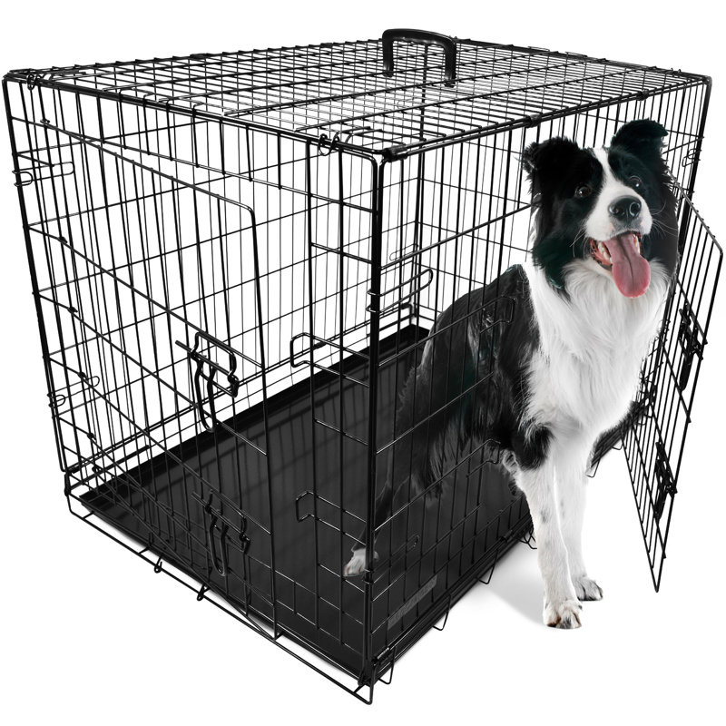 Dog Crate With Removable Tray, Large ( 66cm H x 91cm W x 66cm D )