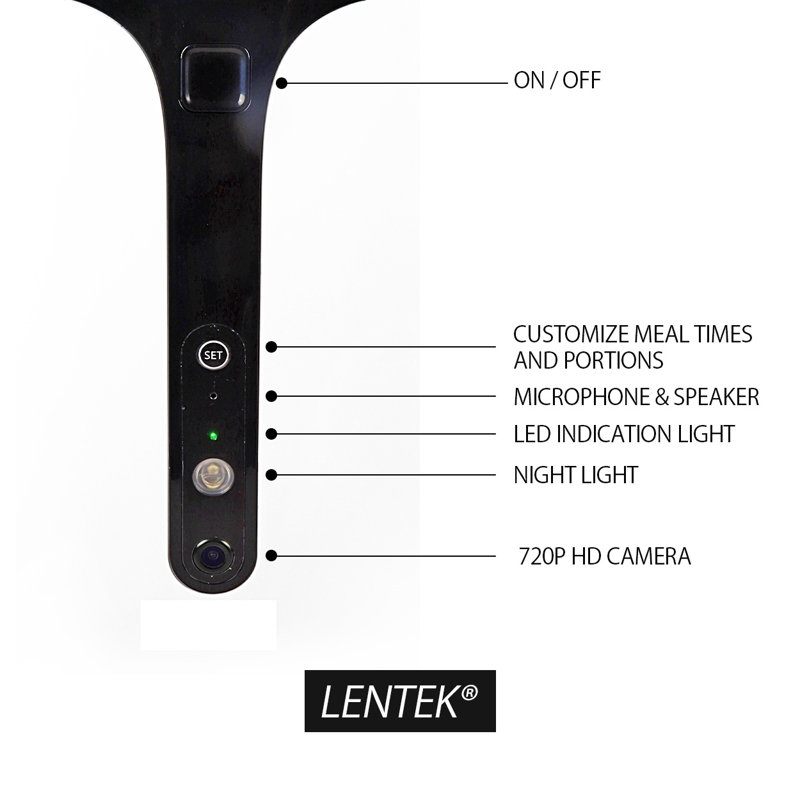 Lentek Smart Pet Feeder with 720p HD Video 2-Way Audio, 200 oz, Free App