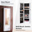 Armoire à bijoux 14,2 po de largeur avec miroir-2076839320