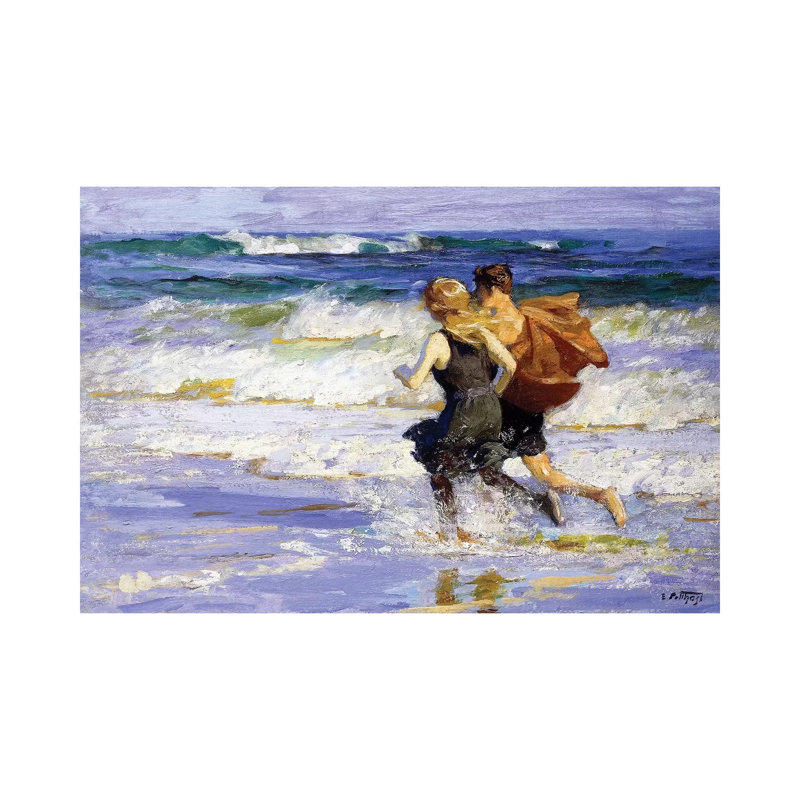 At The Beach, by Edward Henry Potthast - Wrapped Canvas Painting, 20.32 cm H x 30.48 cm W