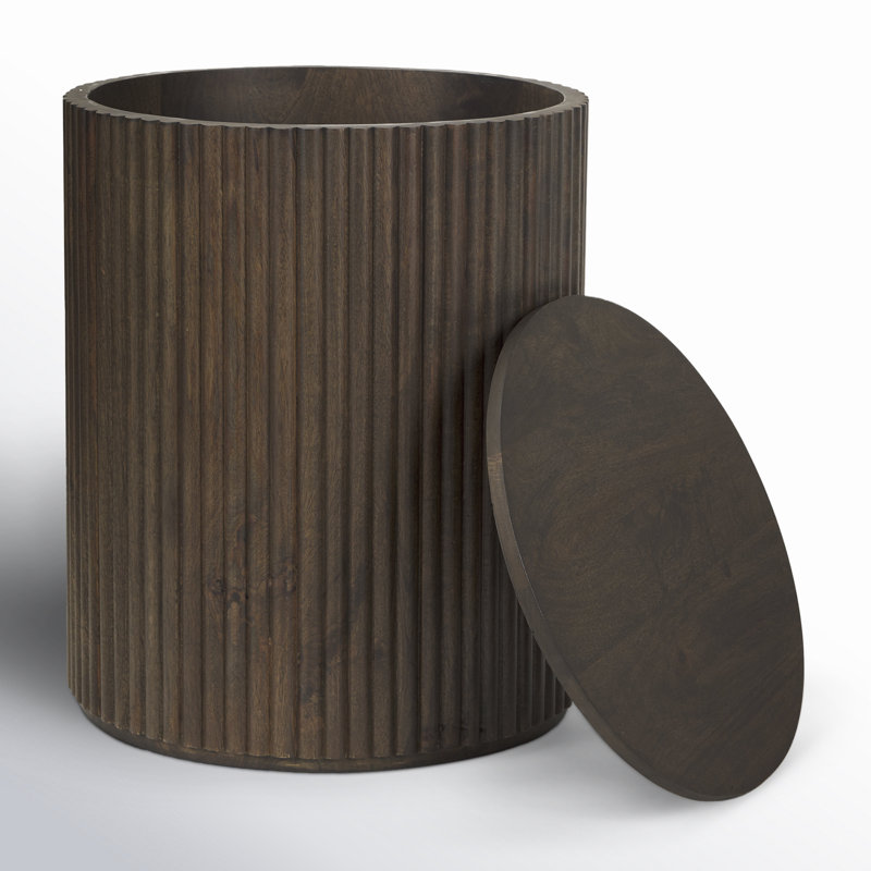 Solid Wood End Table, Dark Brown