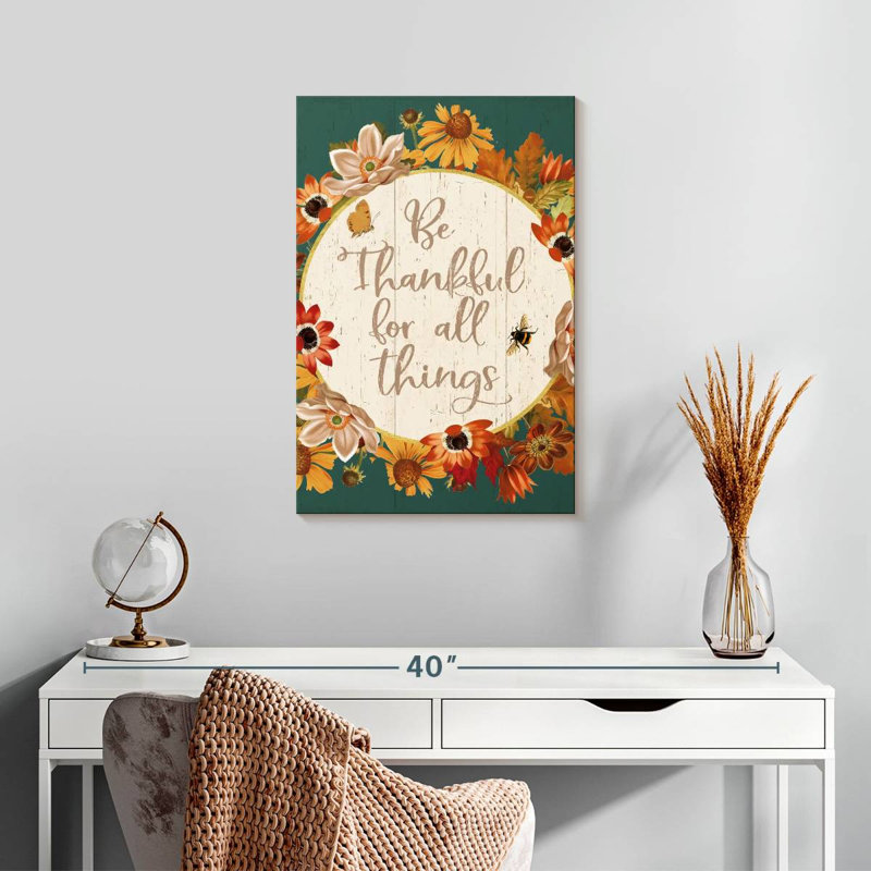Fall Garden Quote IV bleu sarcelle, H 24 po x l 16 po