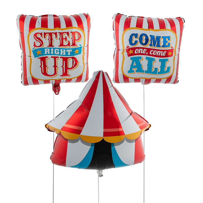 3 ballons Fun Carnaval Mylar Fun