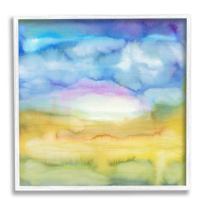 Ombre arc-en-ciel, paysage abstrait, aquarelle, détails, estampe numérique, ensemble d'art par Elvira Errico