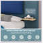 Lit plateforme tapissier avec panneau, structure stable, coins arrondis doux, sans sommier, assemblage facile, tablettes intégrées-129448342-129448344