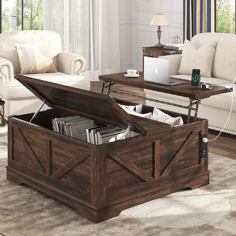 Vardell Single Coffee Table, Brown, 18.8" H x 40" W x 40" D