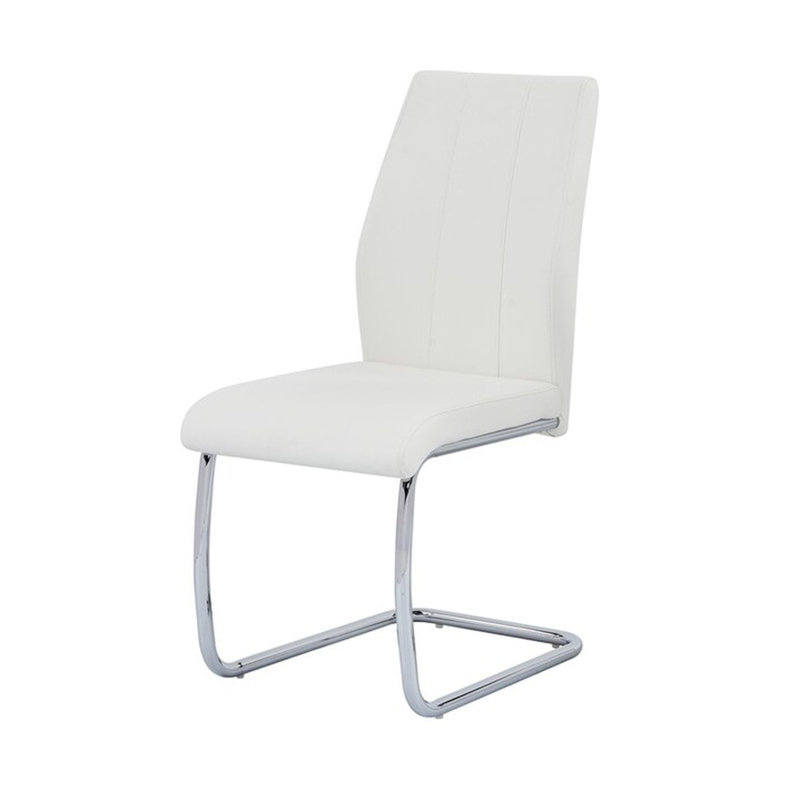 Ensemble de 2 chaises de salle à manger contemporaines en similicuir rembourré avec structure en métal