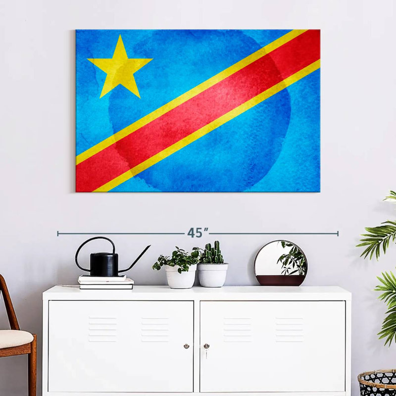 Washed Congo Flag, 26" H x 39" W