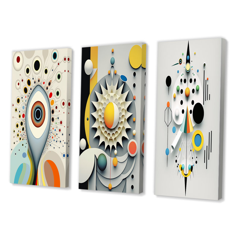«Sceance Occult Visions IV», 3 pièces sur toile, Toile tendue, H 32 po x l 48 po