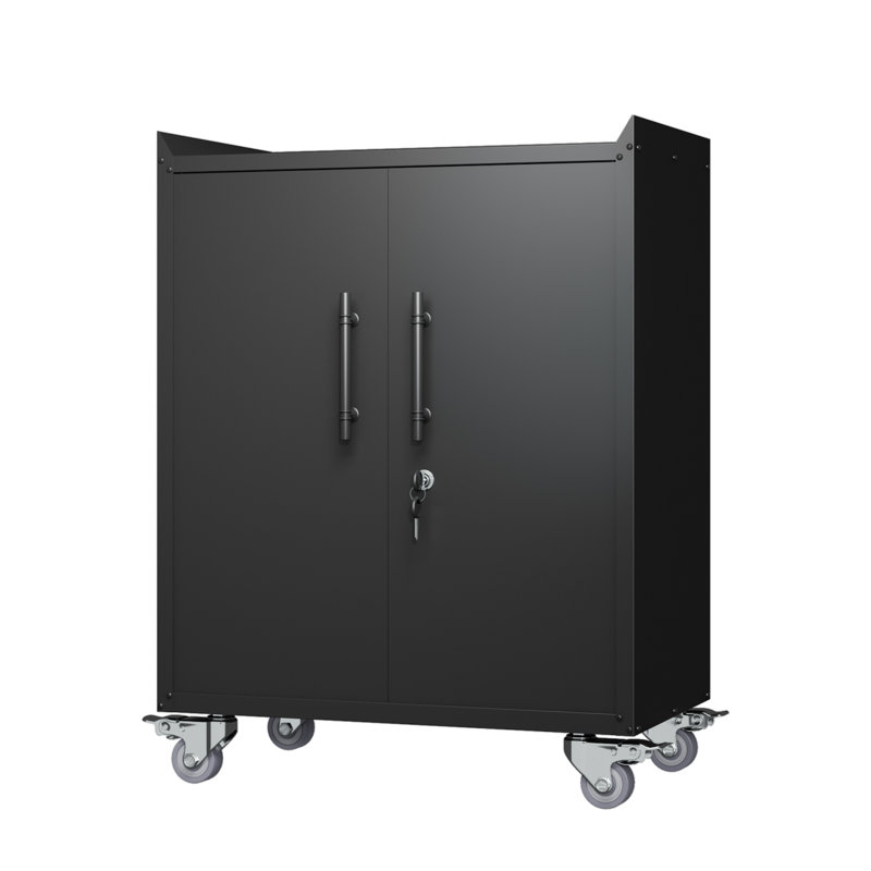 Door Tool Cabinets  Garage, Lockable Garage Storage Cabinet, Locking Metal Storage Cabinet With Wheels, Rolling Tool Chest, Assembly Required H*W*D