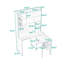 Bureau d'ordinateur avec tiroir de rangement, armoires et tablettes-804098550