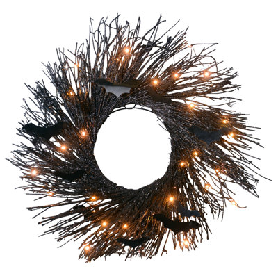 Faux Lighted Twig Rattan 22'' Wreath