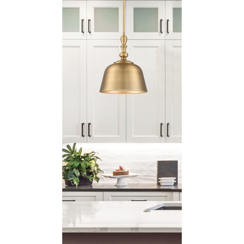 Luminaire suspendu 1 lumière Savoy House Berg en laiton chaud, Laiton chaleureux