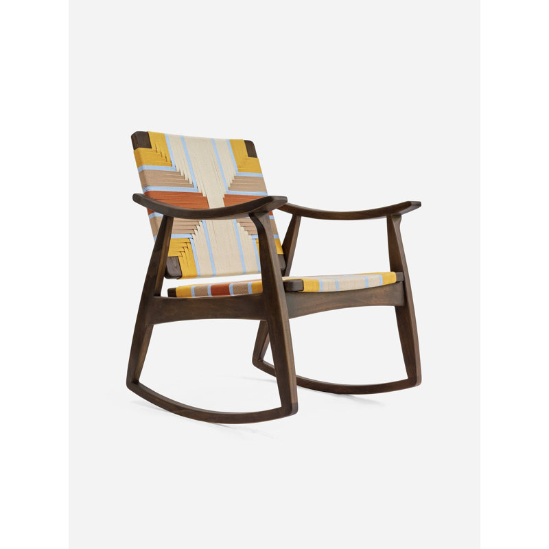 Chaise berçante Izapa, Café, Perle à motif lagon