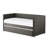 Gray Fabric Upholstered 1pc Day Bed with Pull-out Trundle Nailhead Trim Wood Frame Furniture-2004660735