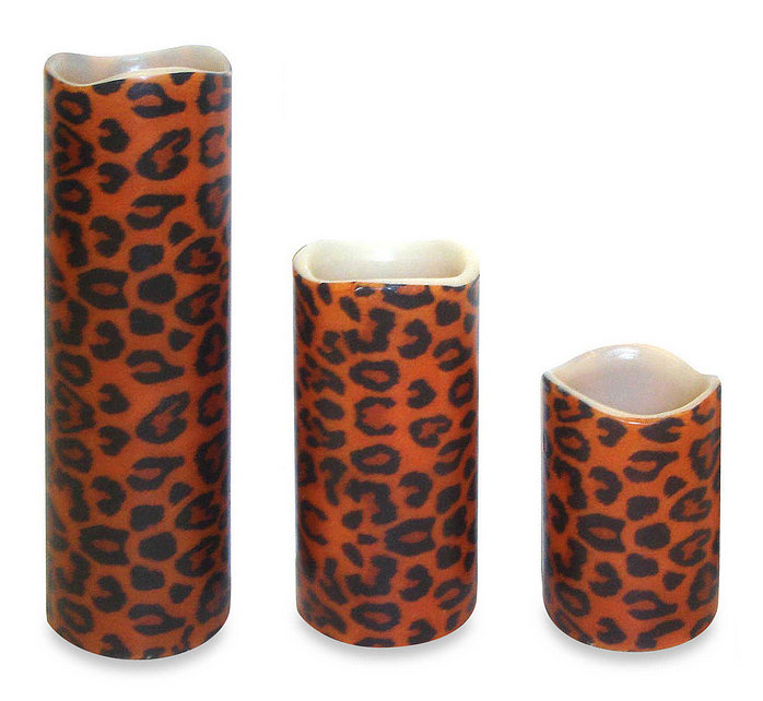 Ensemble de 3 bougies en cire scintillante à DEL sans flamme