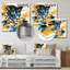 Jaune et bleu léopard collage IV - art mural léopard / guépard-1865144714