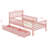Twin Size Wood Platform Bed with Guardrails On Both Sides And Two Drawers-101489729