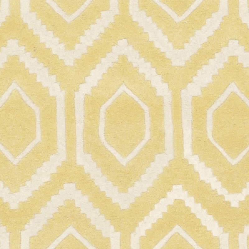 Deedie Hand Tufted Wool Geometric Rug, Round 4'