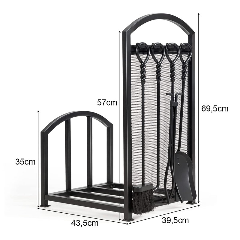43.5cm W Metal Log Rack