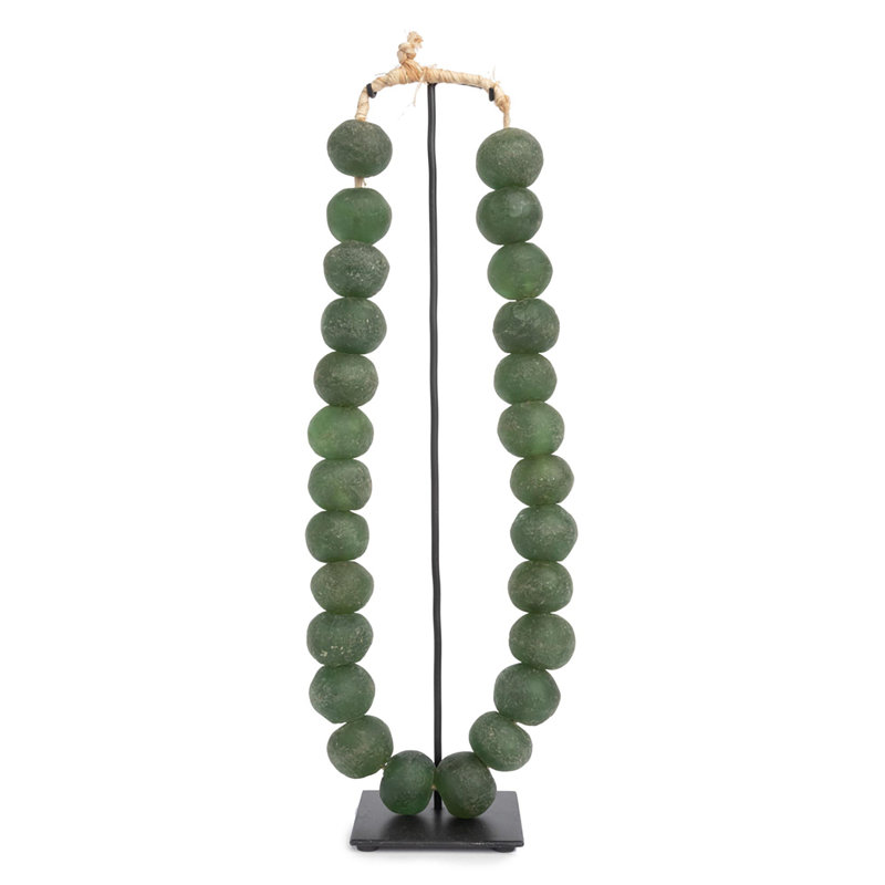 Single Glass Beads Sculpture, Green