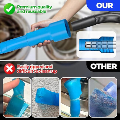 Ensemble de 2 nettoyants pour séchoir, accessoire d'aspirateur pour peluches et brosse à charpie flexible, accessoire pour boyau d'aspirateur, bleu