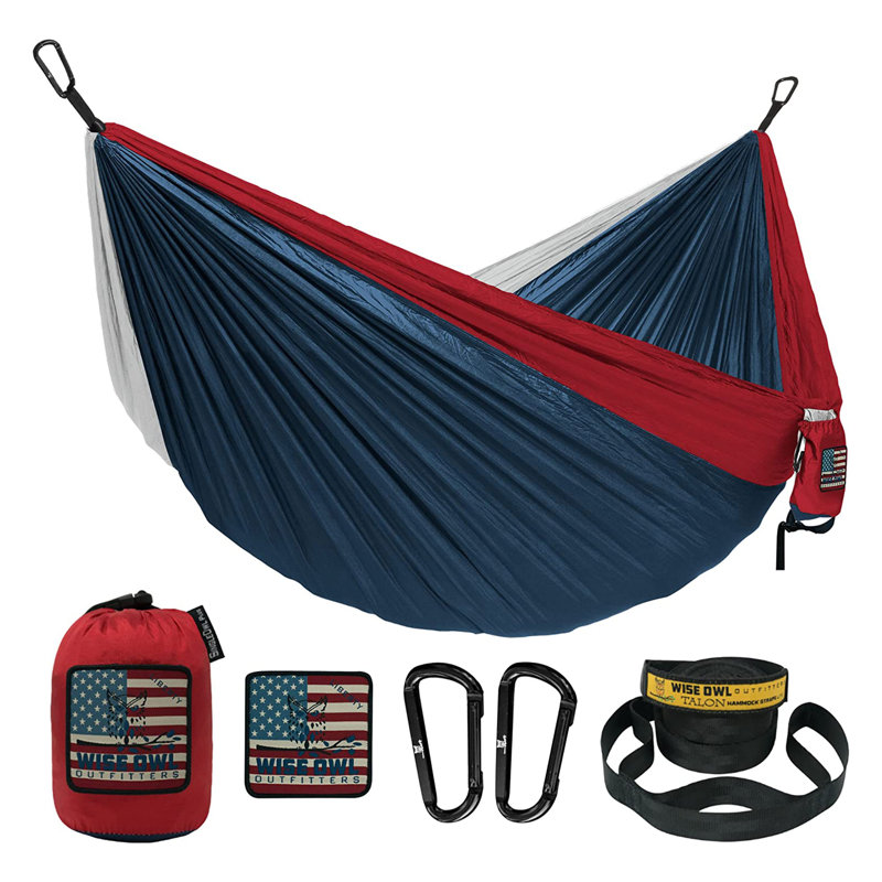 Nashira 2 Person Classic Hammock, Black/Red, Blue/Red