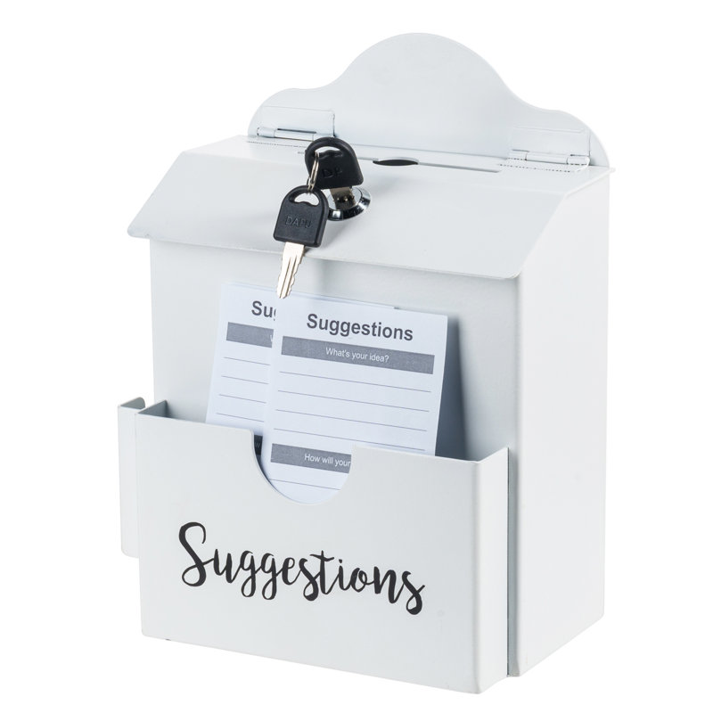 MyGift Locking Drop Box, White