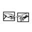 Élégant accessoire mural décoratif en métal (2 pièces), noir, 14,2 po x 19,3 po | Fabrication 100% métal, épaisseur: 0,06 po | Conception durable et moderne pour la décoration de la maison ou du bureau, facile à suspendre