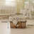 Jhavon 3-Drawer Wooden Cabinet with Wicker Storage Baskets and Brown Bear Design Christmas Gift