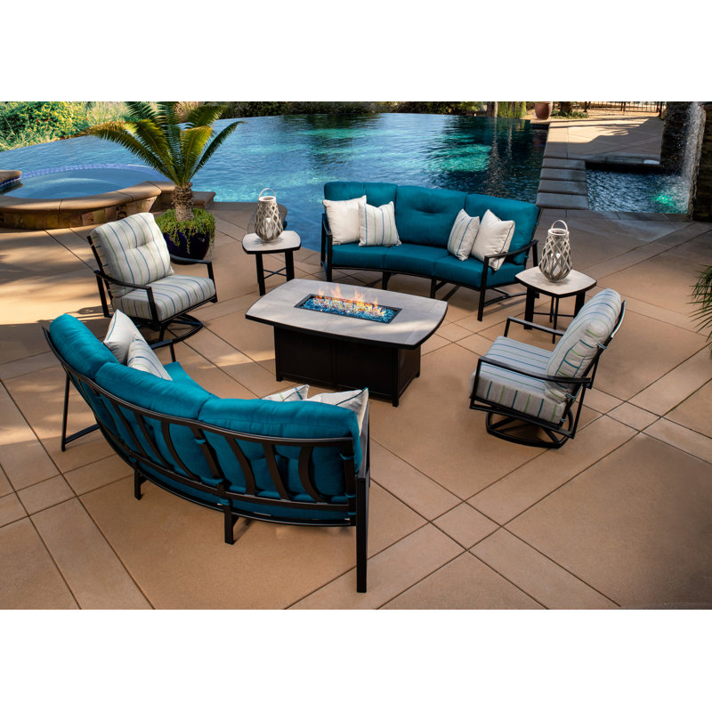 Avana Outdoor Rocker Chair, Carbon Black, Sash Denim