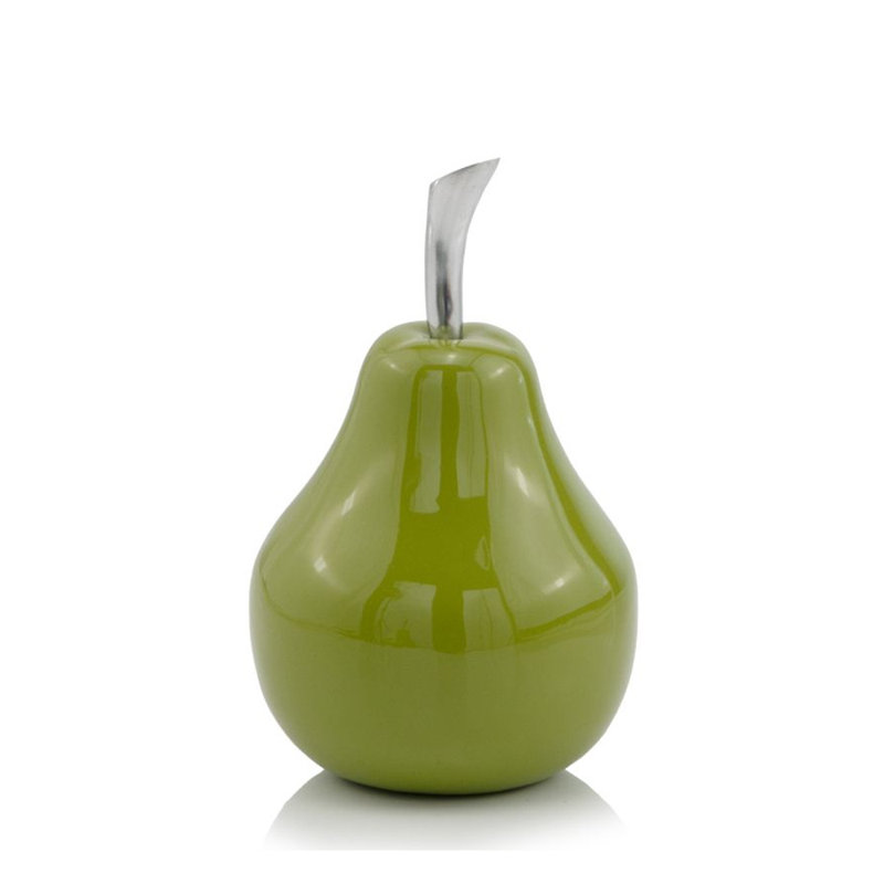 Annebeth Pera Blanco Pear, 6.5" H x 4" W x 4" D, Green