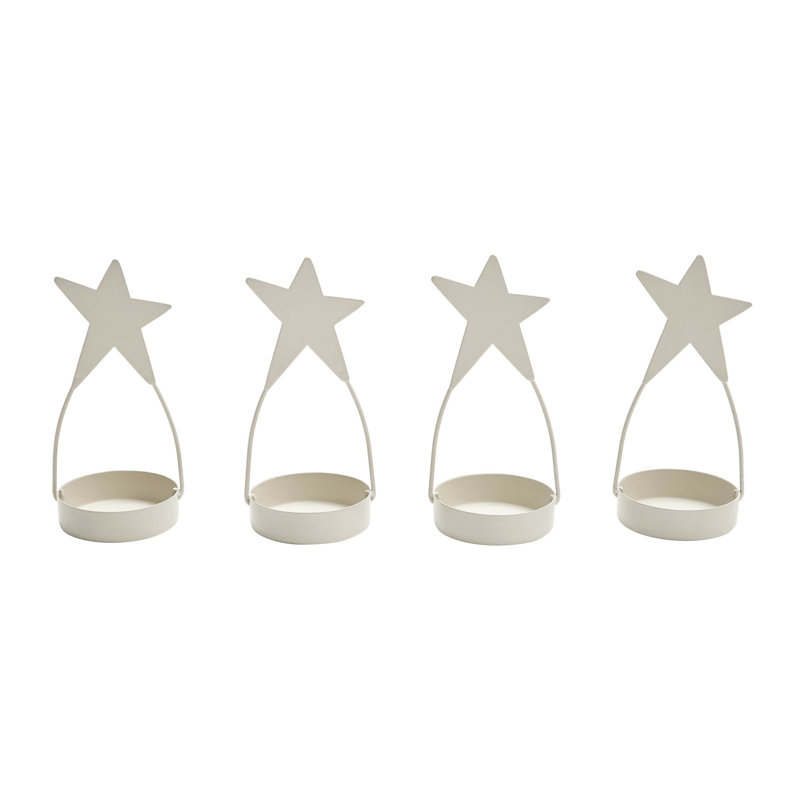 Ensemble de 4 bougies chauffe-plat Festive Finds, Blanc antique