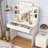 Dressing Table Set With 2 Large Drawers,Vanity Mirror 3 Lighting Color Adjustable