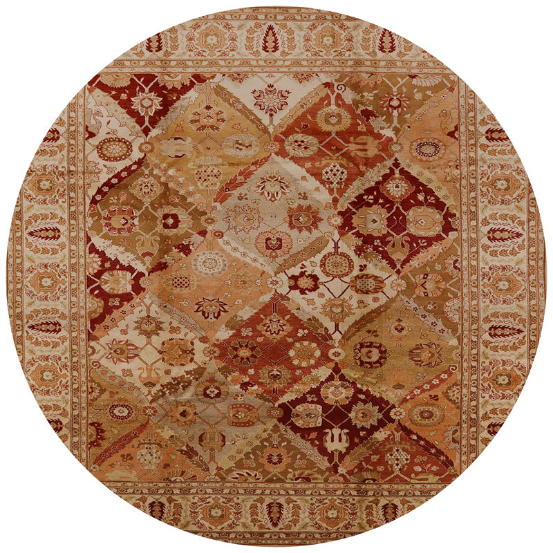 Tapis brun / beige Garen, Rond 7 pi