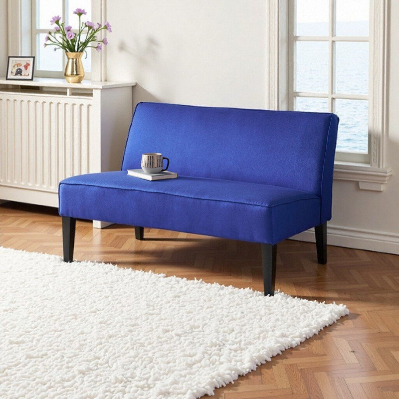 Fauteuil d'appoint rembourré Classic Linen - Élégance et confort intemporels, Blue