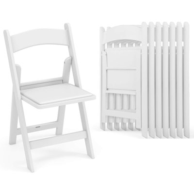 Red Barrel Studio® 8 Pack Resin Folding Chairs With Padded Seat All-weather Resin Frame Patio