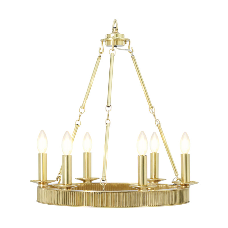 TA Illuminations Chandelier, 22" H x 20" W x 20" D, Polished Brass, 6 Lights
