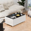 Table basse moderne et intelligente avec tiroirs intégrés pour réfrigérateur et congélateur, haut-parleur Bluetooth, chargement sans fil, panneau de commande tactile, USB, protection pour prise de courant, lumière d'ambiance, brun-469422210-455456744-455806155