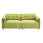 Salon double de style rétro français - Tissu moelleux crémeux, rembourrage en éponge haute, rebond doux et rapide, profondeur d'assise large, assemblage facile, structure en bois massif, mélange, noir, 2, 500 lb de soutien-825959295
