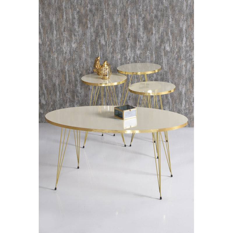 Uma Living Room Table Set, Cream White
