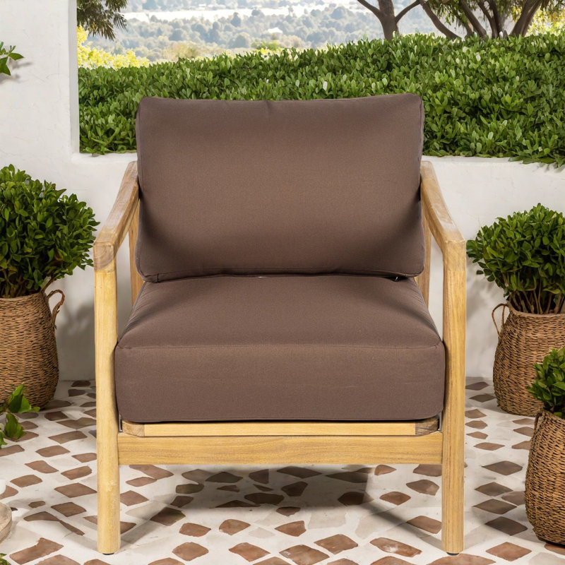 Chaises longues confort, dossier en corde de bois d'acacia, siège de terrasse moderne